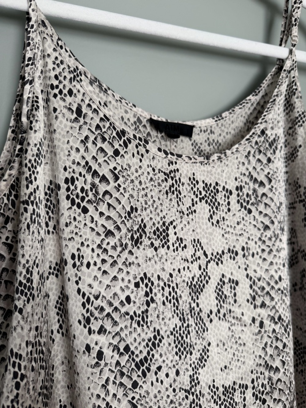 ATM Anthony Thomas Melillo 100% Silk Snakeskin Print Camisole Tank Pavement/Haze - Picture 5 of 14